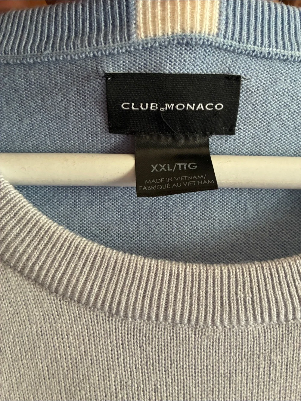 Club Monaco Light Blue Colorblock Crewneck Sweater